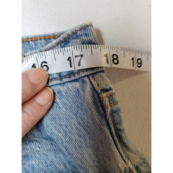 Abercrombie & Fitch High Rise Denim Skirt w/ Slit Size 32/14 Distressed Western - Picture 15 of 16